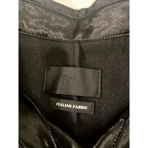 RtA Malcolm Button Up Black Embossed Crocodile Size Mens Medium - Picture 3 of 6